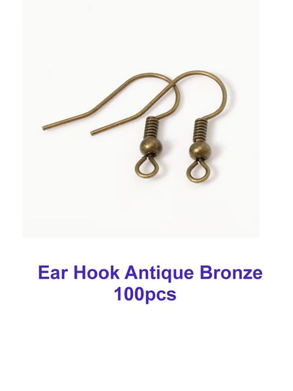 Antique Bronze 100pcs Metal Ear Hook Antique Bronze